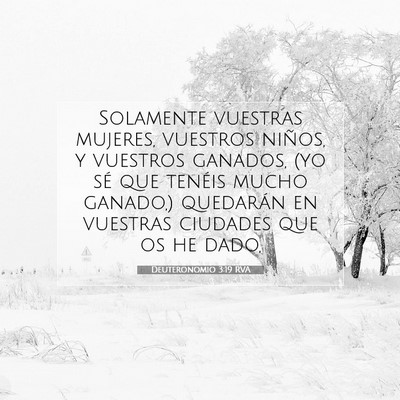 Picture 07 - Deuteronomio 3:19 RVA - Solamente vuestras mujeres, vuestros niños, y - Bible Verse Picture