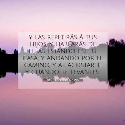 Picture 07 - Deuteronomio 6:7 RVA - Y las repetirás á tus hijos, y hablarás de - Bible Verse Picture