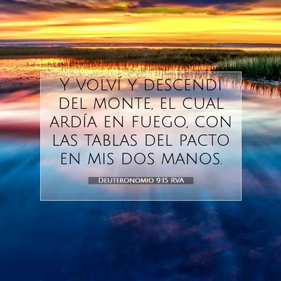 Picture 07 - Deuteronomio 9:15 RVA - Y volví y descendí del monte, el cual ardía en - Bible Verse Picture