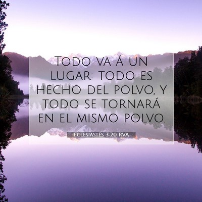 Picture 07 - Eclesiastés 3:20 RVA - Todo va á un lugar: todo es hecho del polvo, y - Bible Verse Picture