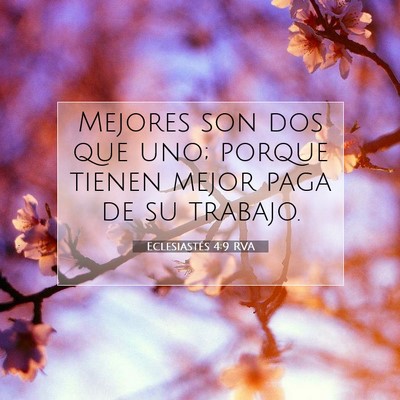 Picture 07 - Eclesiastés 4:9 RVA - Mejores son dos que uno; porque tienen mejor paga - Bible Verse Picture