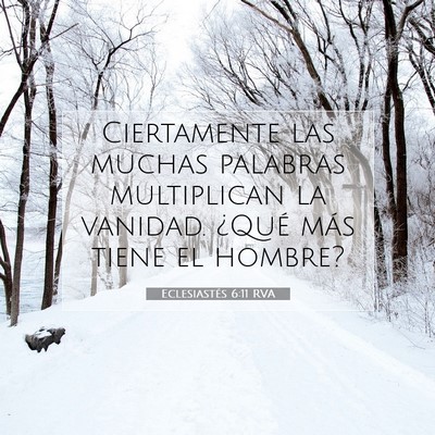 Picture 07 - Eclesiastés 6:11 RVA - Ciertamente las muchas palabras multiplican la - Bible Verse Picture