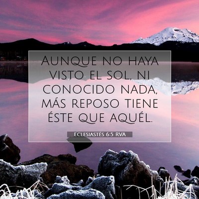 Picture 07 - Eclesiastés 6:5 RVA - Aunque no haya visto el sol, ni conocido nada, - Bible Verse Picture