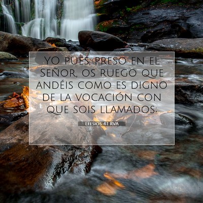 Picture 07 - Efesios 4:1 RVA - YO pues, preso en el Señor, os ruego que andéis - Bible Verse Picture