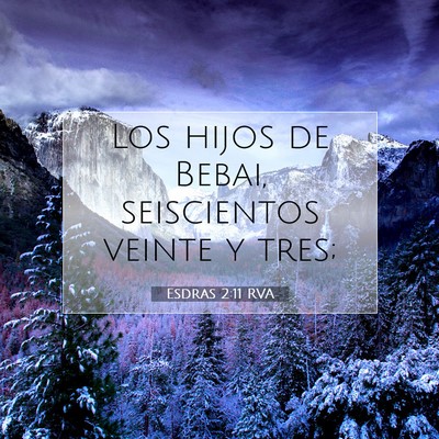 Picture 07 - Esdras 2:11 RVA - Los hijos de Bebai, seiscientos veinte y - Bible Verse Picture