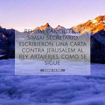 Picture 07 - Esdras 4:8 RVA - Rehum canciller, y Simsai secretario, escribieron - Bible Verse Picture
