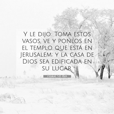 Picture 07 - Esdras 5:15 RVA - Y le dijo: Toma estos vasos, ve y ponlos en el - Bible Verse Picture