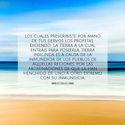 Picture 07 - Esdras 9:11 RVA - Los cuales prescribiste por mano de tus siervos - Bible Verse Picture