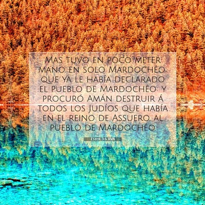 Picture 07 - Ester 3:6 RVA - Mas tuvo en poco meter mano en solo Mardochêo; - Bible Verse Picture