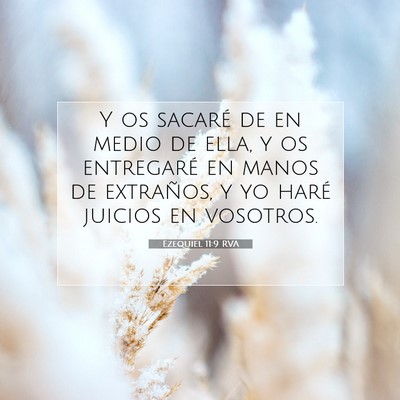 Picture 07 - Ezequiel 11:9 RVA - Y os sacaré de en medio de ella, y os entregaré - Bible Verse Picture