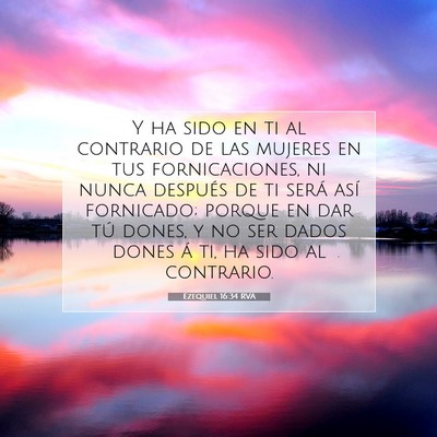 Picture 07 - Ezequiel 16:34 RVA - Y ha sido en ti al contrario de las mujeres en - Bible Verse Picture