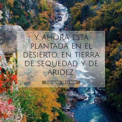 Picture 07 - Ezequiel 19:13 RVA - Y ahora está plantada en el desierto, en tierra - Bible Verse Picture