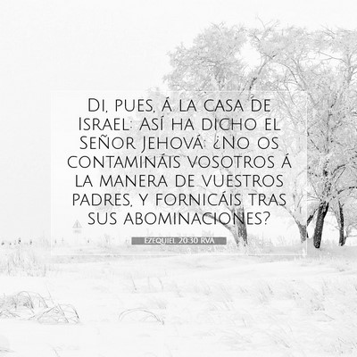 Picture 07 - Ezequiel 20:30 RVA - Di, pues, á la casa de Israel: Así ha dicho el - Bible Verse Picture