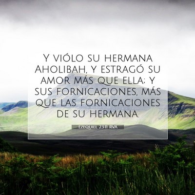 Picture 07 - Ezequiel 23:11 RVA - Y viólo su hermana Aholibah, y estragó su amor - Bible Verse Picture