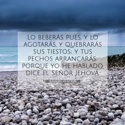 Picture 07 - Ezequiel 23:34 RVA - Lo beberás pues, y lo agotarás, y quebrarás - Bible Verse Picture