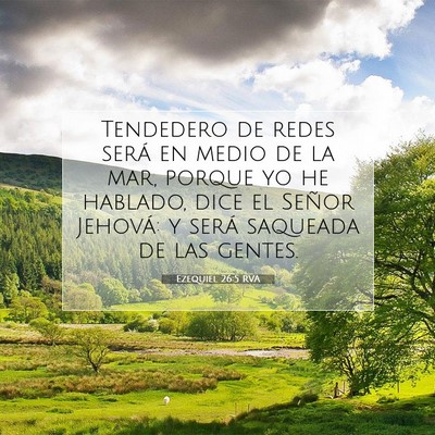 Picture 07 - Ezequiel 26:5 RVA - Tendedero de redes será en medio de la mar, - Bible Verse Picture