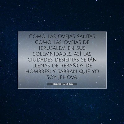 Picture 07 - Ezequiel 36:38 RVA - Como las ovejas santas, como las ovejas de - Bible Verse Picture