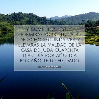 Picture 07 - Ezequiel 4:6 RVA - Y cumplidos estos, dormirás sobre tu lado - Bible Verse Picture