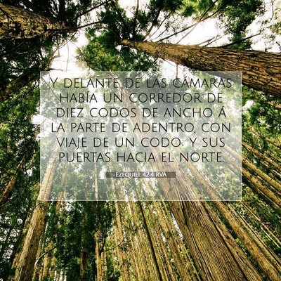 Picture 07 - Ezequiel 42:4 RVA - Y delante de las cámaras había un corredor de - Bible Verse Picture