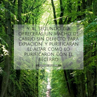 Picture 07 - Ezequiel 43:22 RVA - Y al segundo día ofrecerás un macho de cabrío - Bible Verse Picture