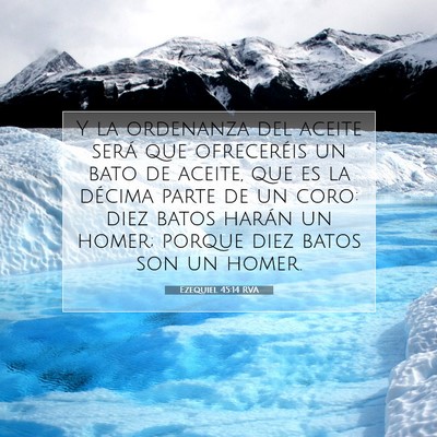 Picture 07 - Ezequiel 45:14 RVA - Y la ordenanza del aceite será que ofreceréis - Bible Verse Picture