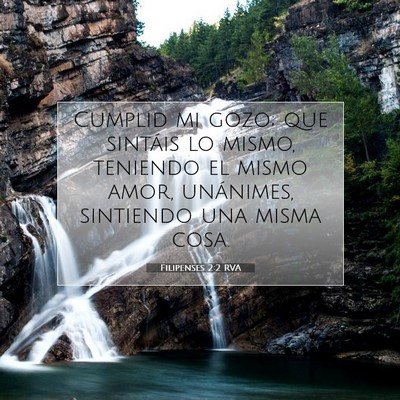 Picture 07 - Filipenses 2:2 RVA - Cumplid mi gozo; que sintáis lo mismo, teniendo - Bible Verse Picture