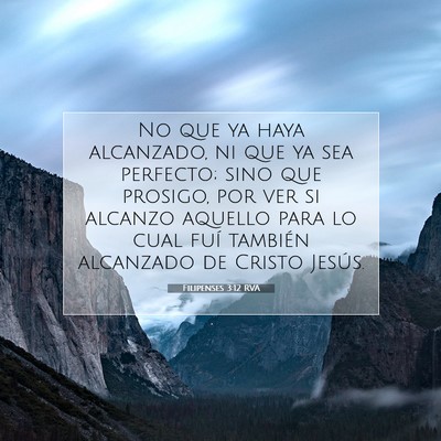 Picture 07 - Filipenses 3:12 RVA - No que ya haya alcanzado, ni que ya sea perfecto; - Bible Verse Picture