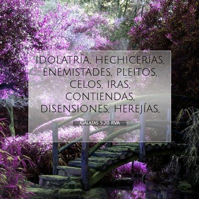 Picture 07 - Gálatas 5:20 RVA - Idolatría, hechicerías, enemistades, pleitos, - Bible Verse Picture