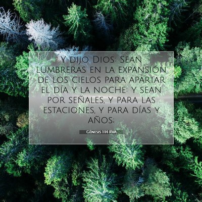 Picture 07 - Génesis 1:14 RVA - Y dijo Dios: Sean lumbreras en la expansión de - Bible Verse Picture