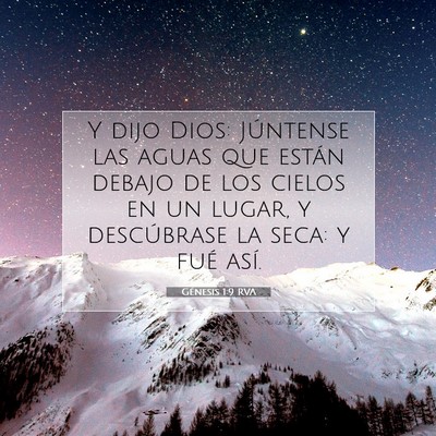 Picture 07 - Génesis 1:9 RVA - Y dijo Dios: Júntense las aguas que están - Bible Verse Picture