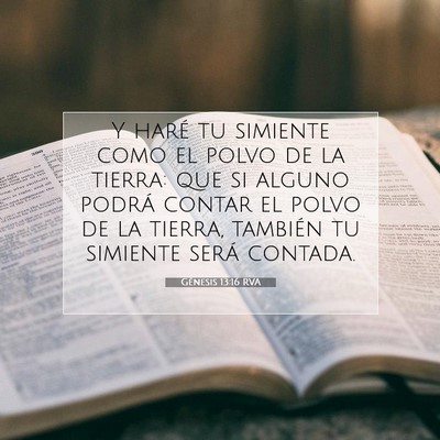 Picture 07 - Génesis 13:16 RVA - Y haré tu simiente como el polvo de la tierra: - Bible Verse Picture