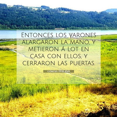 Picture 07 - Génesis 19:10 RVA - Entonces los varones alargaron la mano, y - Bible Verse Picture