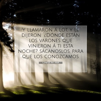 Picture 07 - Génesis 19:5 RVA - Y llamaron á Lot, y le dijeron: ¿Dónde están - Bible Verse Picture