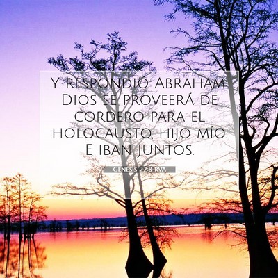 Picture 07 - Génesis 22:8 RVA - Y respondió Abraham: Dios se proveerá de - Bible Verse Picture