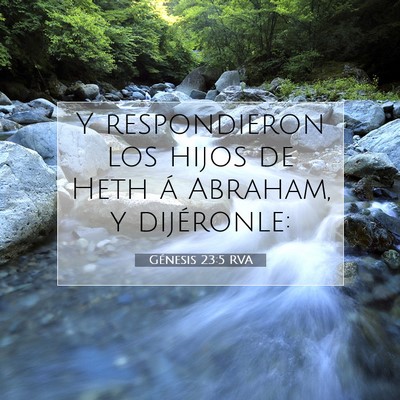 Picture 07 - Génesis 23:5 RVA - Y respondieron los hijos de Heth á Abraham, y - Bible Verse Picture
