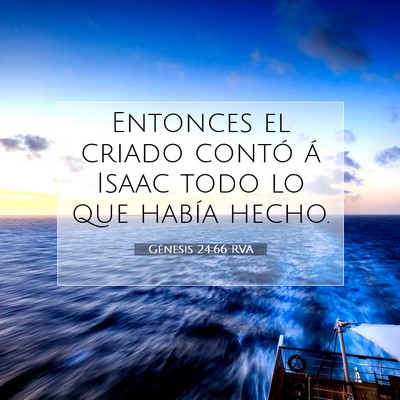Picture 07 - Génesis 24:66 RVA - Entonces el criado contó á Isaac todo lo que - Bible Verse Picture