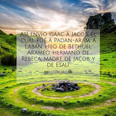 Picture 07 - Génesis 28:5 RVA - Así envió Isaac á Jacob, el cual fué á - Bible Verse Picture