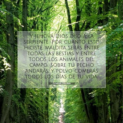 Picture 07 - Génesis 3:14 RVA - Y Jehová Dios dijo á la serpiente: Por cuanto - Bible Verse Picture