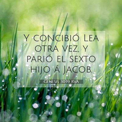 Picture 07 - Génesis 30:19 RVA - Y concibió Lea otra vez, y parió el sexto hijo - Bible Verse Picture