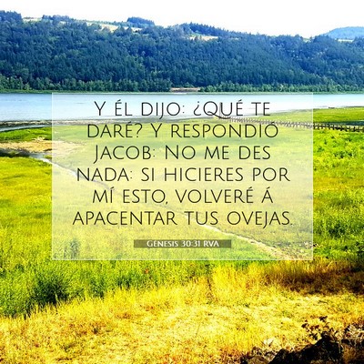 Picture 07 - Génesis 30:31 RVA - Y él dijo: ¿Qué te daré? Y respondió Jacob: - Bible Verse Picture
