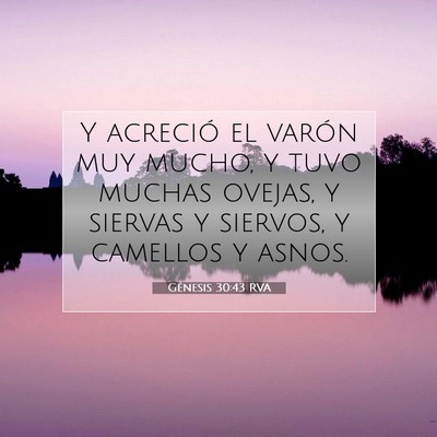 Picture 07 - Génesis 30:43 RVA - Y acreció el varón muy mucho, y tuvo muchas - Bible Verse Picture