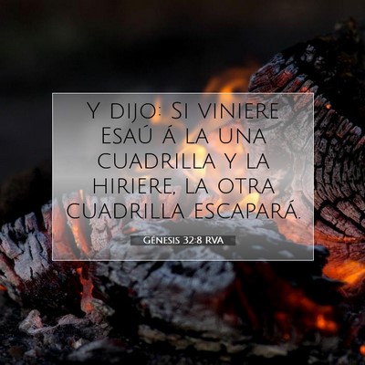 Picture 07 - Génesis 32:8 RVA - Y dijo: Si viniere Esaú á la una cuadrilla y la - Bible Verse Picture