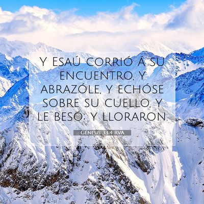 Picture 07 - Génesis 33:4 RVA - Y Esaú corrió á su encuentro, y abrazóle, y - Bible Verse Picture