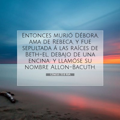 Picture 07 - Génesis 35:8 RVA - Entonces murió Débora, ama de Rebeca, y fue - Bible Verse Picture