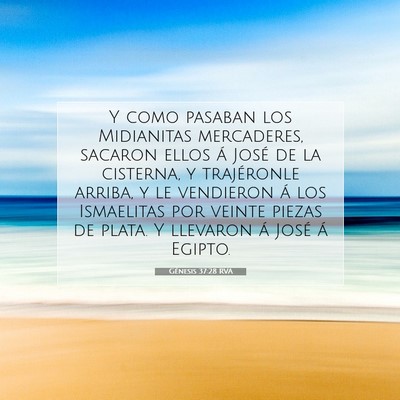 Picture 07 - Génesis 37:28 RVA - Y como pasaban los Midianitas mercaderes, sacaron - Bible Verse Picture
