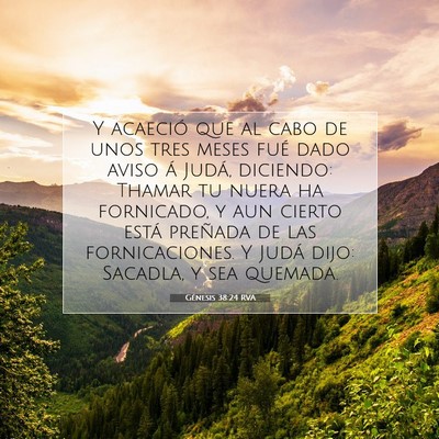Picture 07 - Génesis 38:24 RVA - Y acaeció que al cabo de unos tres meses fué - Bible Verse Picture