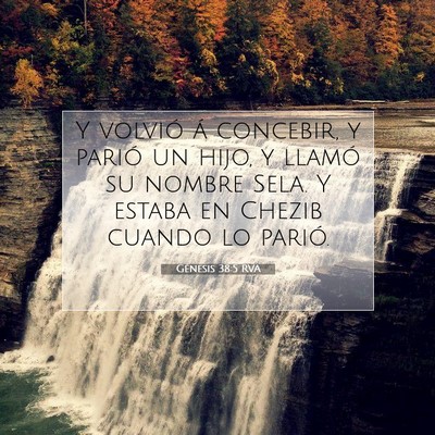 Picture 07 - Génesis 38:5 RVA - Y volvió á concebir, y parió un hijo, y llamó - Bible Verse Picture