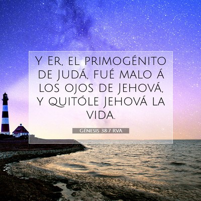 Picture 07 - Génesis 38:7 RVA - Y Er, el primogénito de Judá, fué malo á los - Bible Verse Picture
