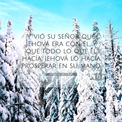 Picture 07 - Génesis 39:3 RVA - Y vió su señor que Jehová era con él, y que - Bible Verse Picture