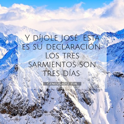 Picture 07 - Génesis 40:12 RVA - Y díjole José: Esta es su declaración: Los - Bible Verse Picture
